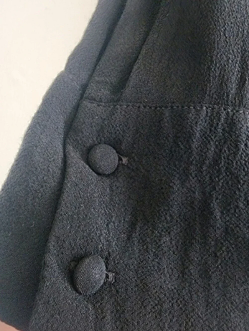 Madewell Heather Long Sleeve Button Front Dress Mens Black V-Neck Mini Size M - Picture 6 of 11
